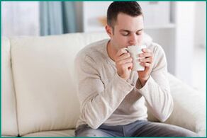 A man drinks mint tea because he wants to cure erectile dysfunction. 
